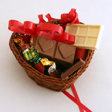 chocolate gifts in a basket